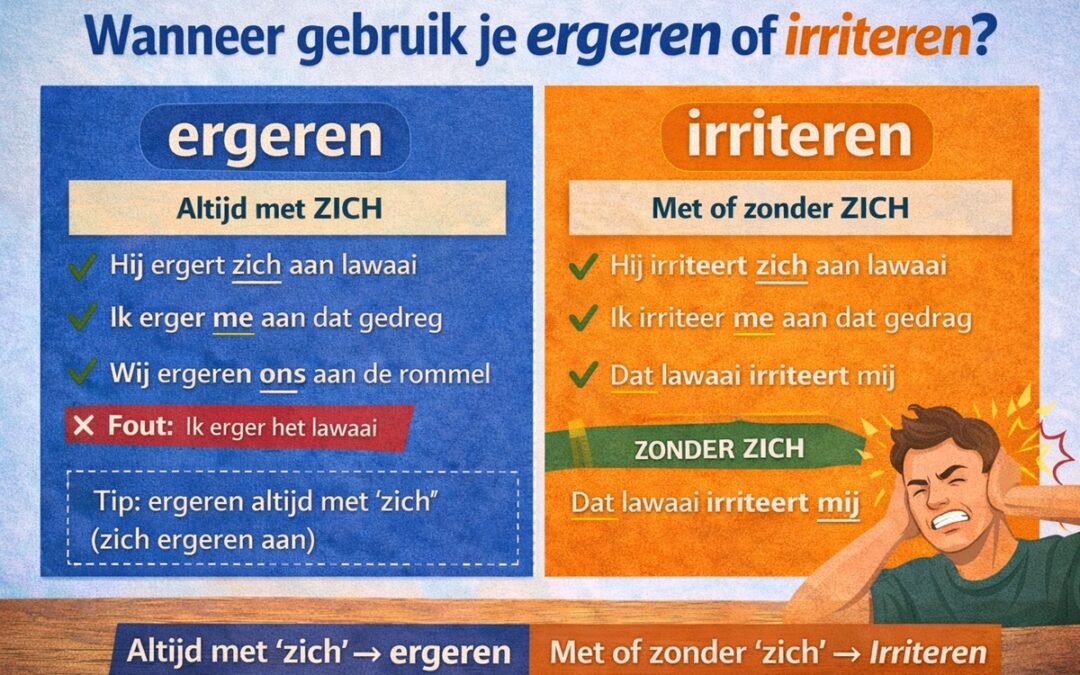 Ergeren of irriteren: wat is het verschil en wanneer gebruik je welk werkwoord?