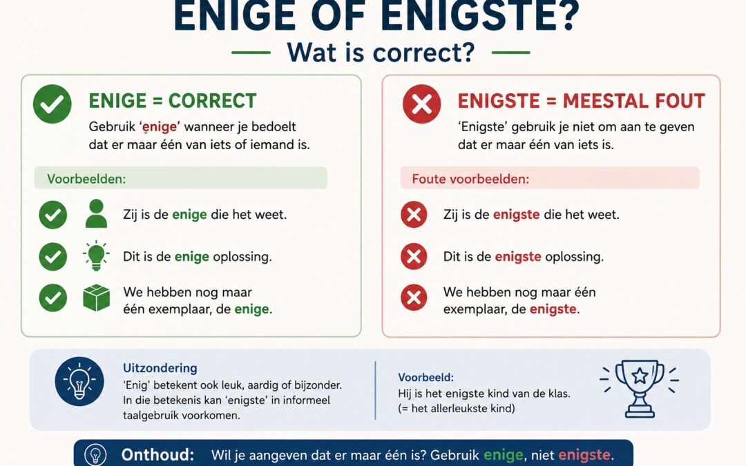Enige of enigste: wat is correct?