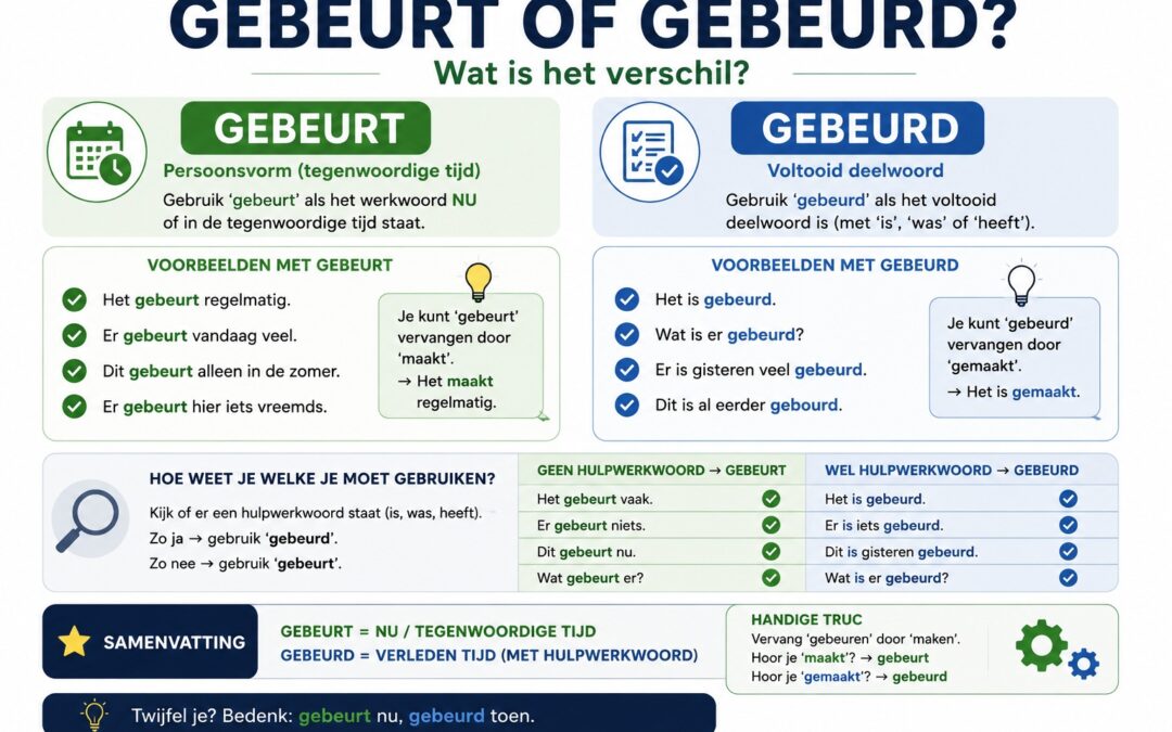 Gebeurt of gebeurd: wanneer schrijf je een d of een t?